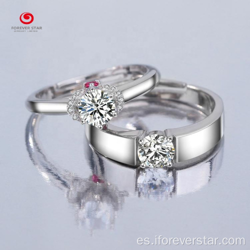 Pareja anillos moissanite diamante anillos